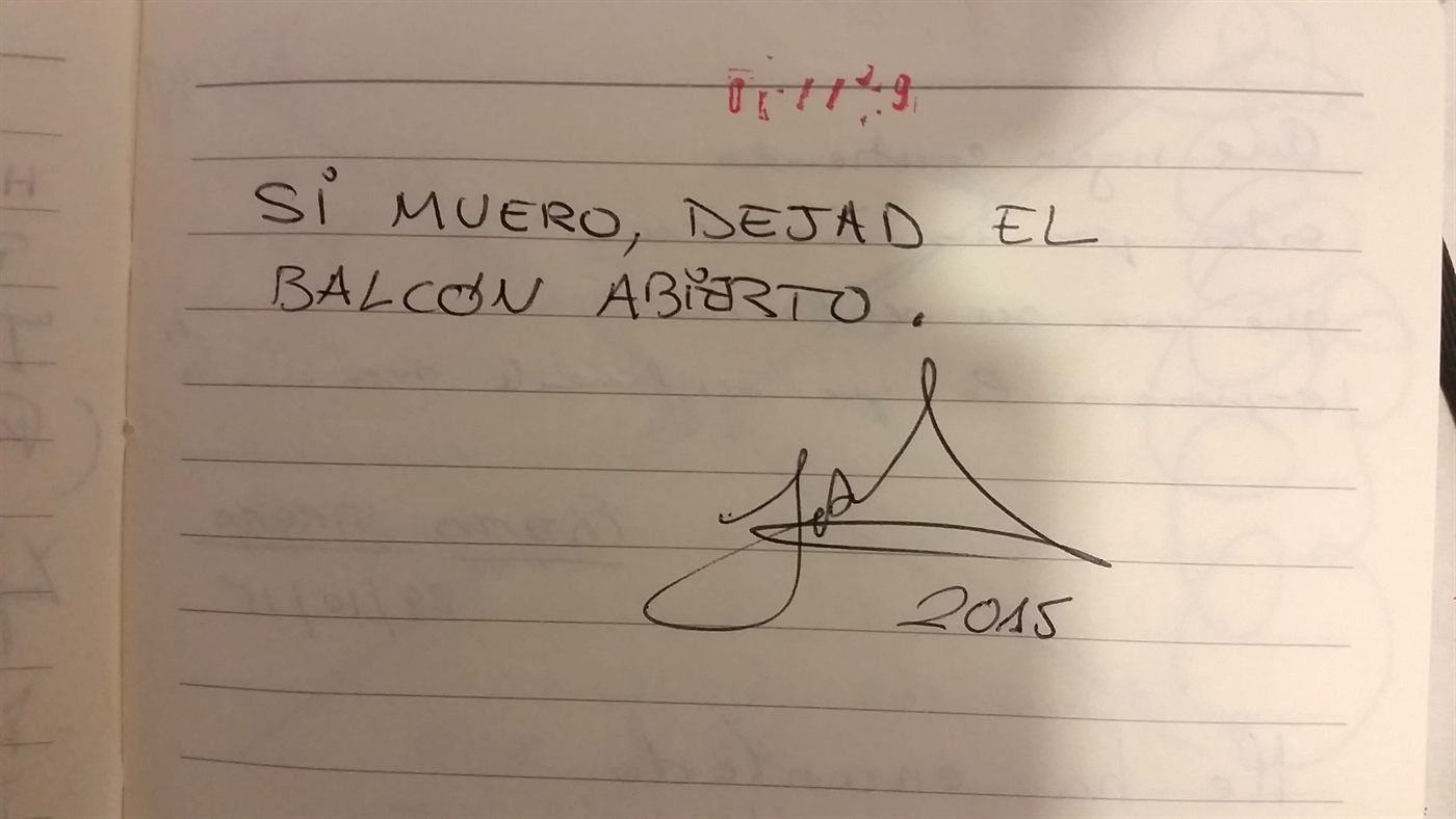 Si muero, dejad el balcón abierto